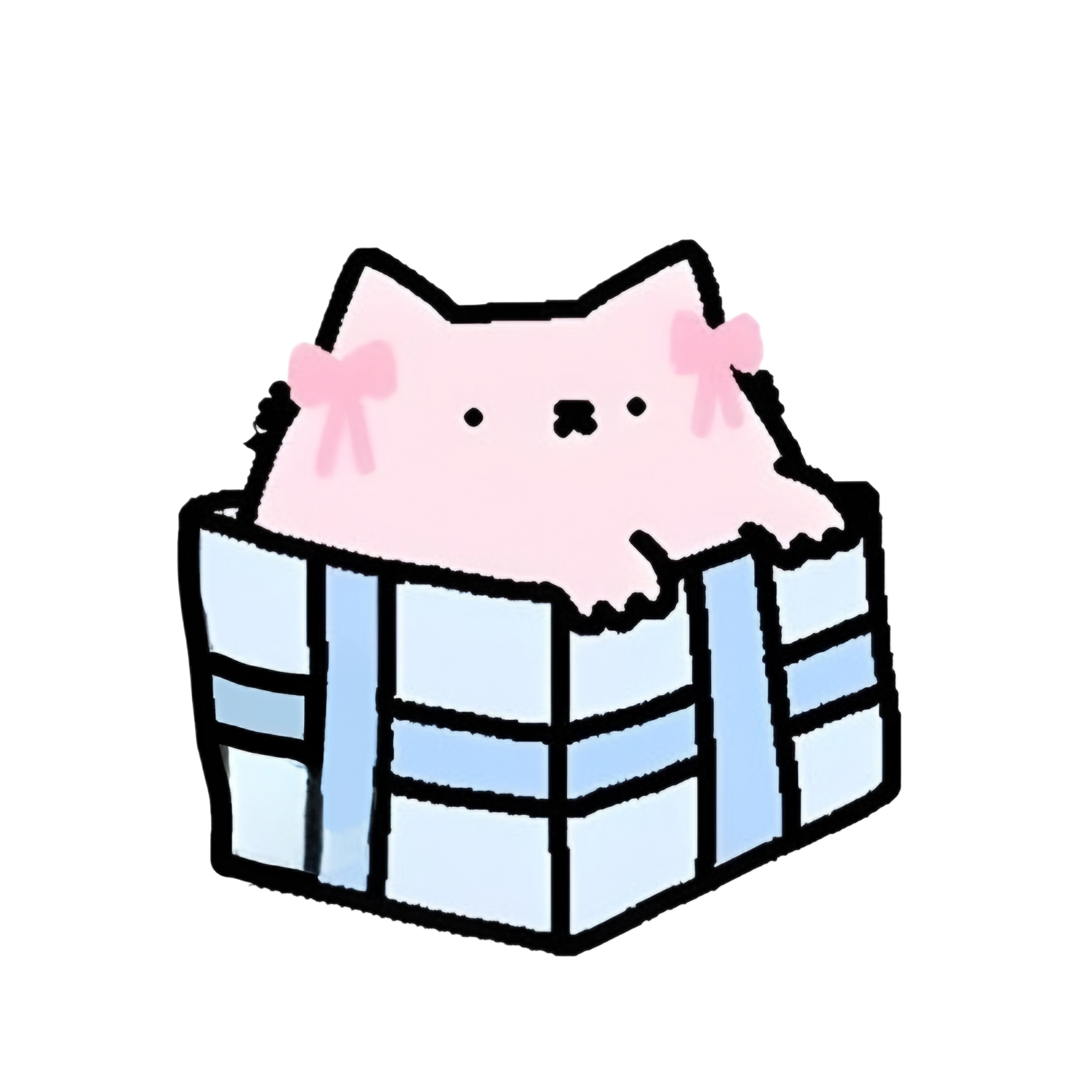 Nub cat in a gift box